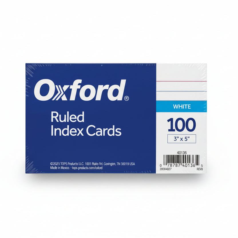 Index Card Ruled | White | 3"x5" | pq.100