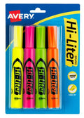 Hi-Liter Desk-Style Highlighters Assorted Color Pkg. 4