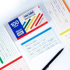 100 CT. 3" X 5" RULED COLOR CODED INDEX CARD